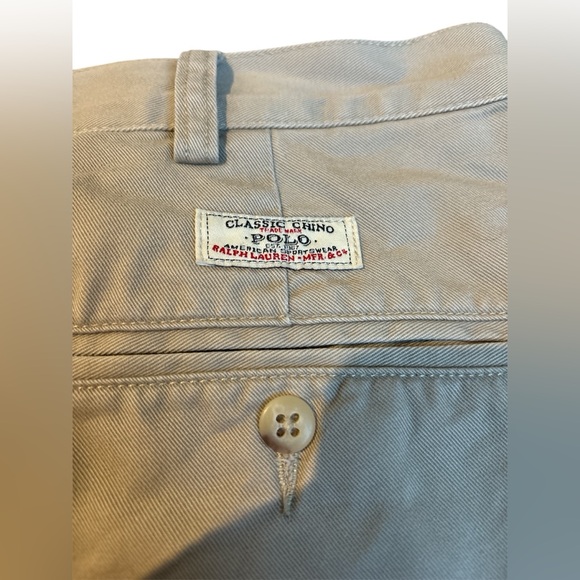 Polo Ralph Lauren Khaki Tyler Shorts Mens 34 Pleated Front 100% Cotton, Preppy - Picture 5 of 5